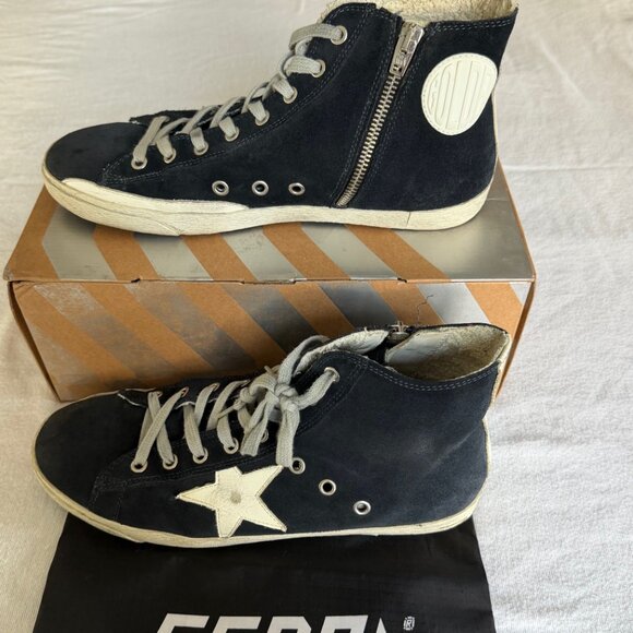 Golden Goose Francy High-Top Sneakers - Navy Suede - Size 40 - Picture 8 of 11